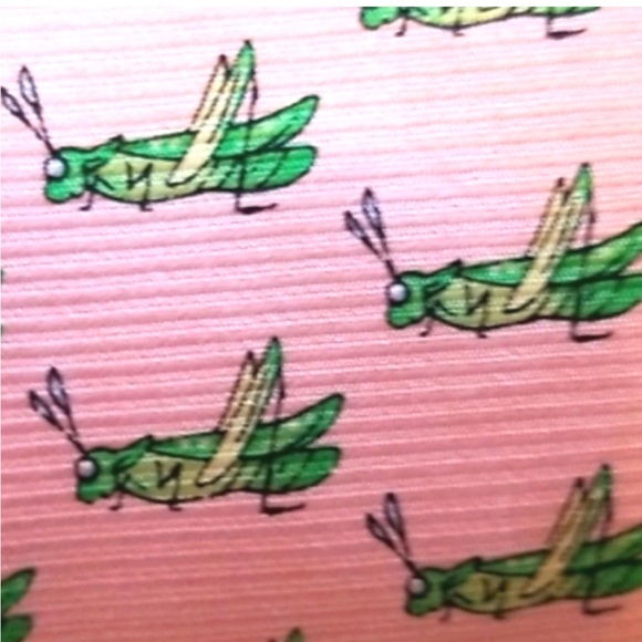 SOUTHERN PROPER Pink Katydid/Green Grasshopper Silk Tie. OS. - Picture 5 of 9